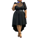 6XL Plus Size Black Dress For Women Puff Sleeve