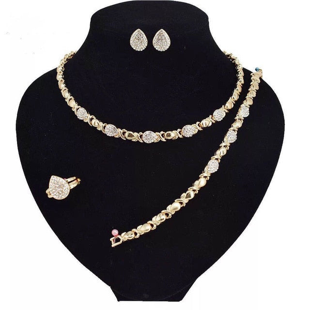 Jewelry sets for women 14K gold necklace and earring