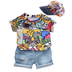 Cool Kid Boys Summer Clothes Outfit With Sunhat