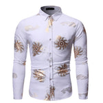 Men's Casual Printed Floral Long Sleeve