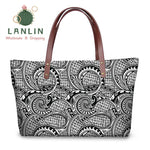 LALIN  2Pcs/set Women Handbags Travel Wallet American Samoa Polynesian Style Shoulder Bags Ladies Large Tote Bags Female Bolsa