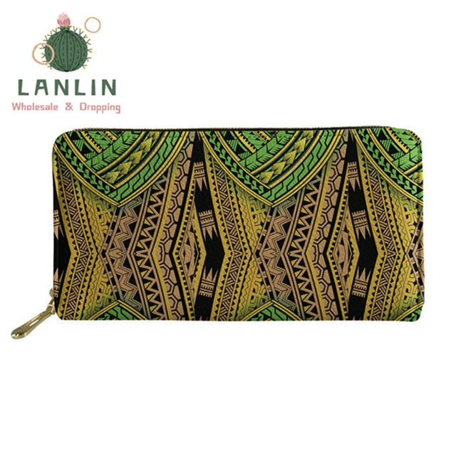 LALIN  2Pcs/set Women Handbags Travel Wallet American Samoa Polynesian Style Shoulder Bags Ladies Large Tote Bags Female Bolsa