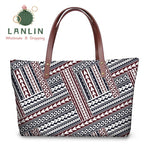 LALIN  2Pcs/set Women Handbags Travel Wallet American Samoa Polynesian Style Shoulder Bags Ladies Large Tote Bags Female Bolsa