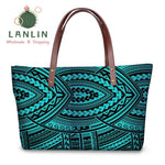 LALIN  2Pcs/set Women Handbags Travel Wallet American Samoa Polynesian Style Shoulder Bags Ladies Large Tote Bags Female Bolsa