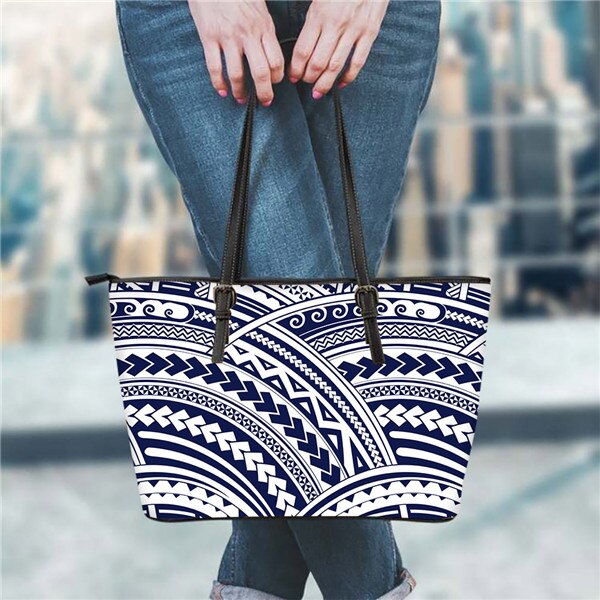 FORUDESIGNS Polynesian Traditional Tribal Print Design Women Handbag Top Handle Bag Tote Beach Casaual Custom Shoulder Bag Mujer