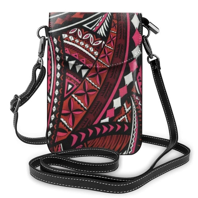 NOISYDESIGNS Fashion Polynesian Shoulder Crossbody Bag for Women Ladies Leather Card Cell Phone Coin Purses Female Messenger Bag