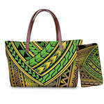 FORUDESIGNS Polynesian Printed Lady Handbags Large Capacity Women Shoulder Bag Neoprene Tote Bag with Purses for Female 2Pcs/Set