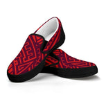 ELVISWORDS Women Flats Shoes Red Tribal Polynesian Pattern Slip on Lofers for Girls Spring/Summer Casual Comfort Lady Sneakers