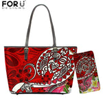 2pcs/set Women PU Bags Polynesian Pattern