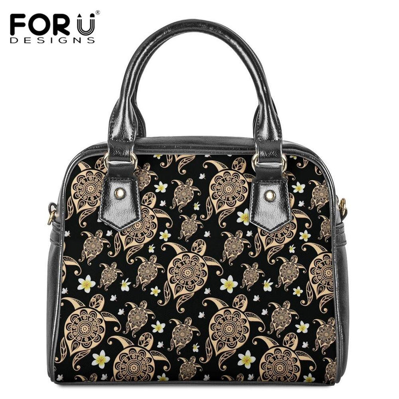 FORUDESIGNS Sea Turtle Polynesian Trible Hawaiian Pattern Women Luxury Handbag Ladies Messenger Shoulder Bag Female Handle Mujer