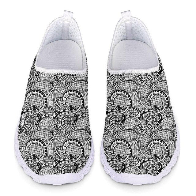 Nopersonality Floral Polynesian Style Mesh Shoes