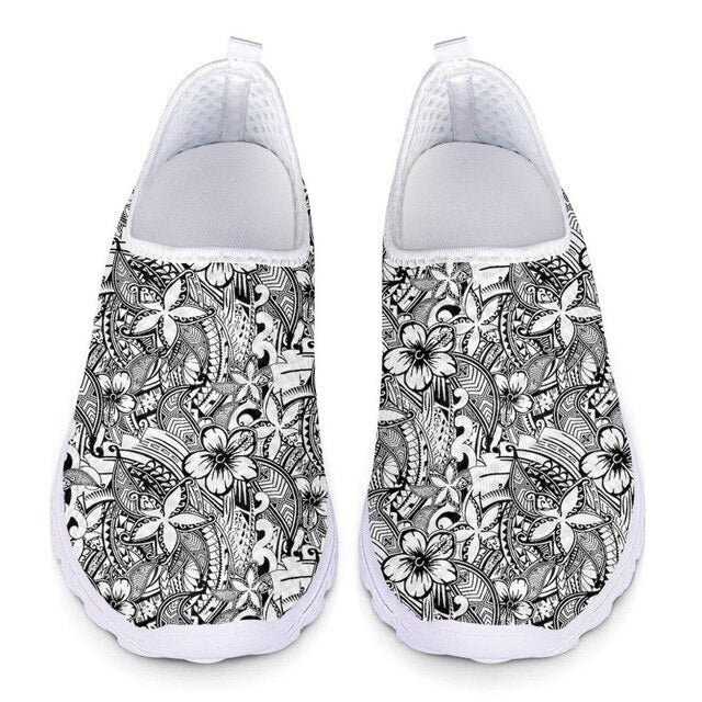 Nopersonality Floral Polynesian Style Mesh Shoes