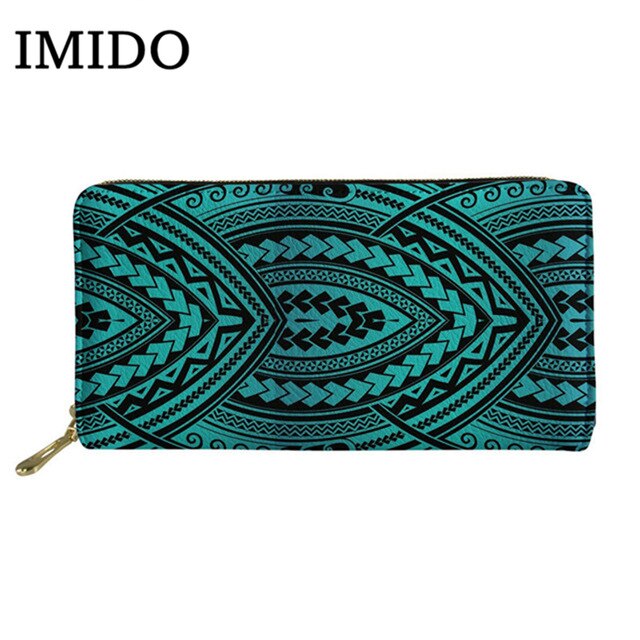 Wallet PU Leather Wallets Polynesian design