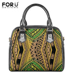 FORUDESIGNS PU Leather Messenger Hand Bags Women Polynesian Traditional Trible Print Casual Shoulder Ladies Beach Bags Mujer