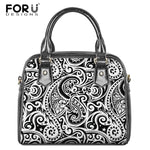 FORUDESIGNS PU Leather Messenger Hand Bags Women Polynesian Traditional Trible Print Casual Shoulder Ladies Beach Bags Mujer