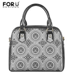 FORUDESIGNS PU Leather Messenger Hand Bags Women Polynesian Traditional Trible Print Casual Shoulder Ladies Beach Bags Mujer