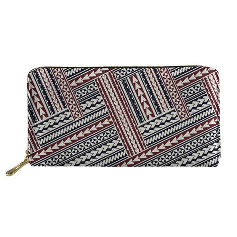 Polynesian design Women leather wallet