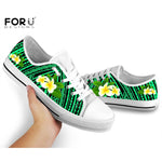 Yellow Plumeria Floral Pattern Women shoes