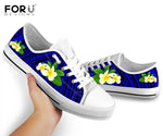 Yellow Plumeria Floral Pattern Women shoes