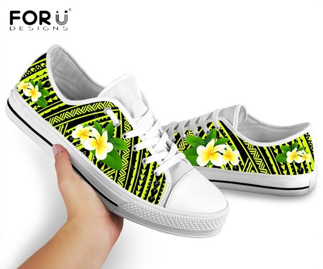 Yellow Plumeria Floral Pattern Women shoes