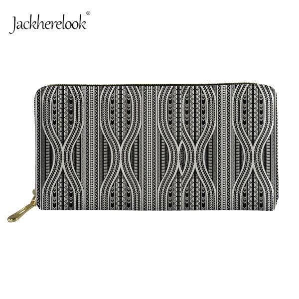 Women Long PU Leather Wallets Polynesian style