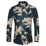 45KG-120KG Autumn New Men Flowers Shirt