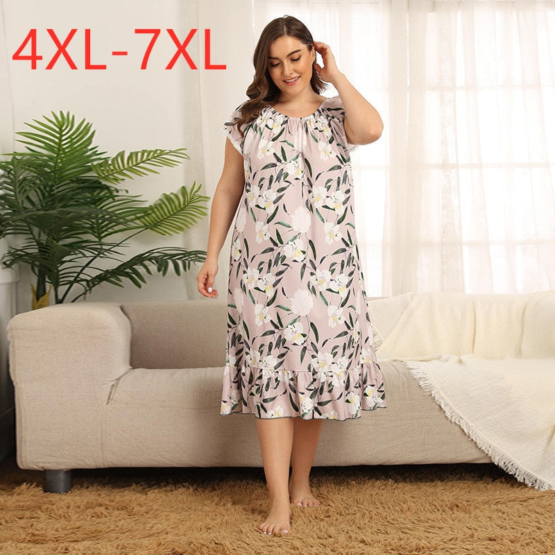 Plus size home wear long pajamas for women