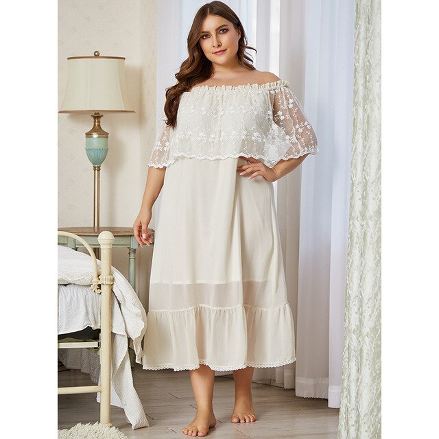 Plus size home wear long pajamas for women