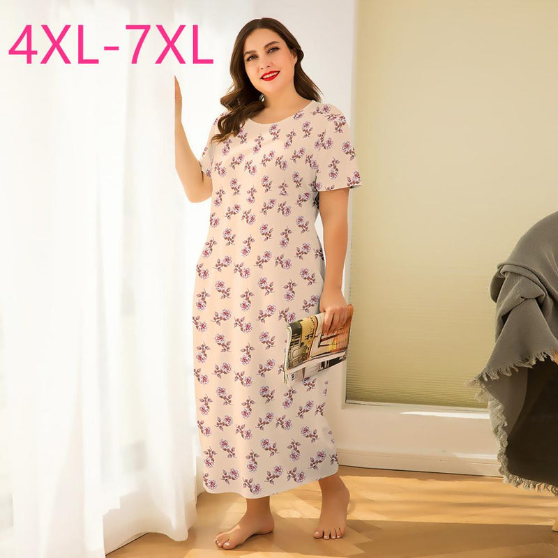 New summer plus size home wear long dress for women