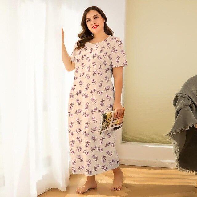 New summer plus size home wear long dress for women