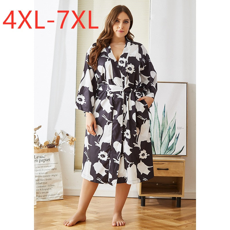 Autumn plus size home wear long pajamas for women