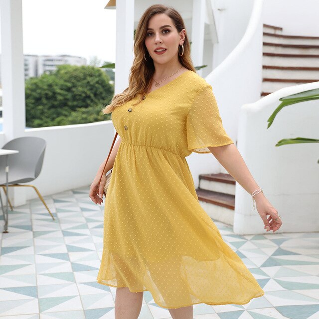 New 2020 ladies summer plus size midi dress for women