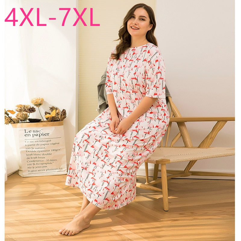 New summer plus size home wear long dress