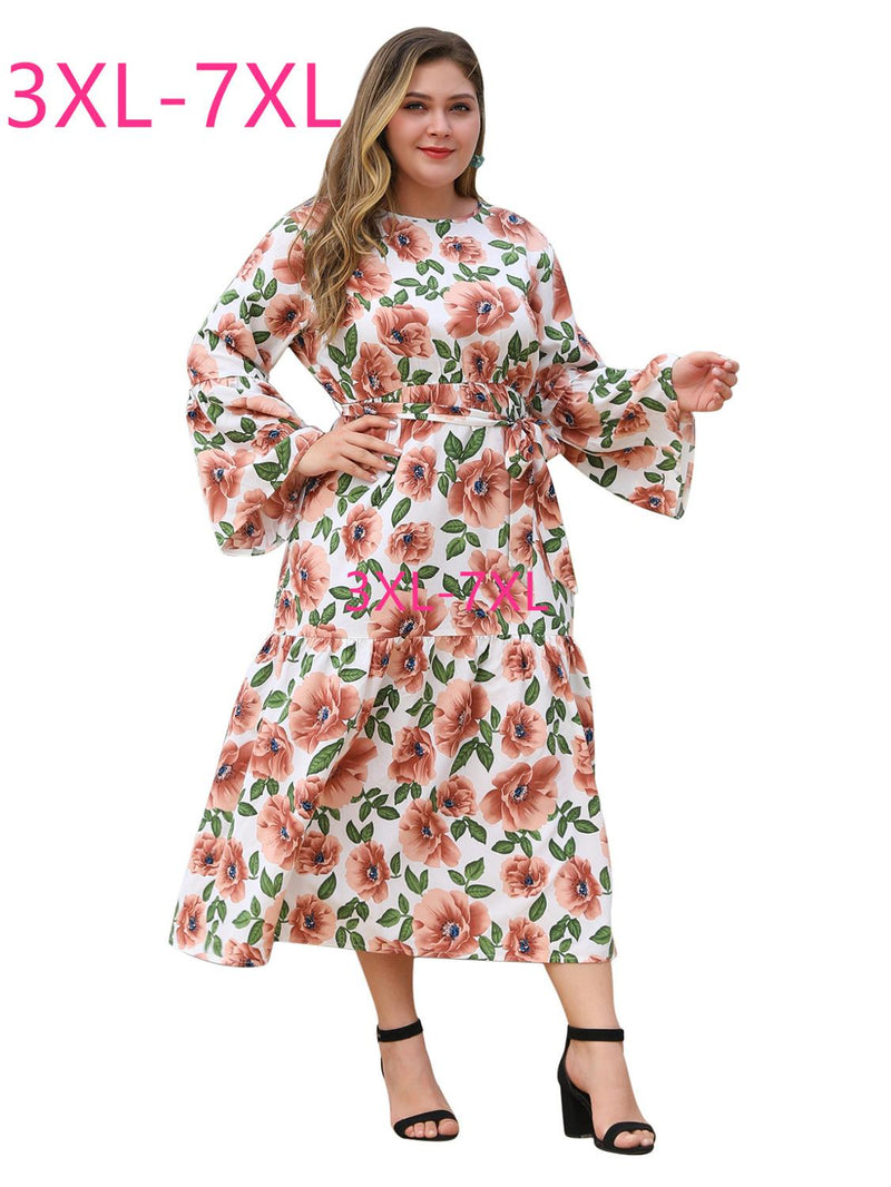 New spring autumn plus size midi dress for women