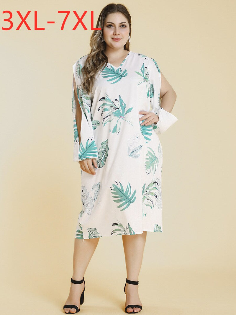 New 2020 ladies summer autumn plus size midi dress