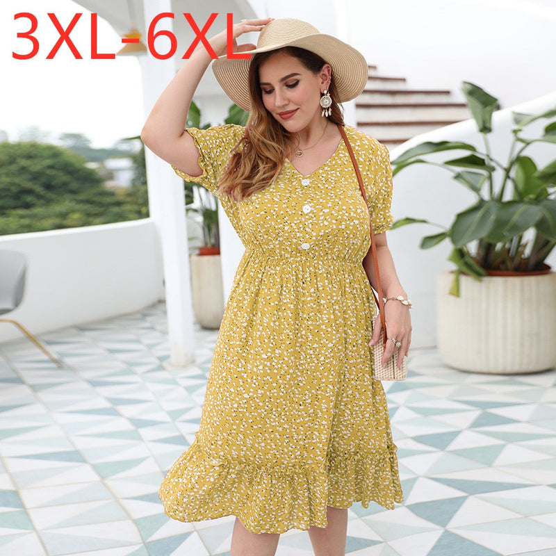 New 2020 ladies summer plus size midi dress for women