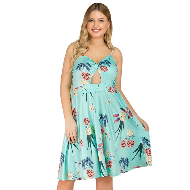 New summer plus size midi dress for women