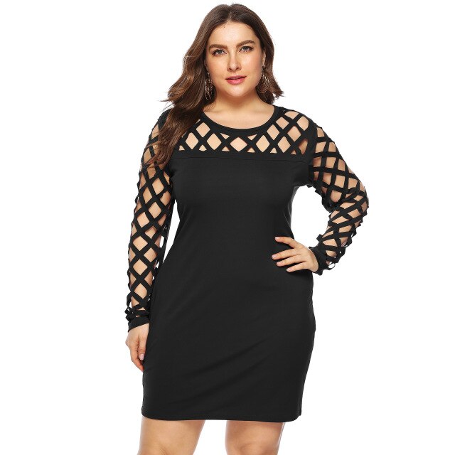 New 2020 ladies autumn winter plus size midi dress for women