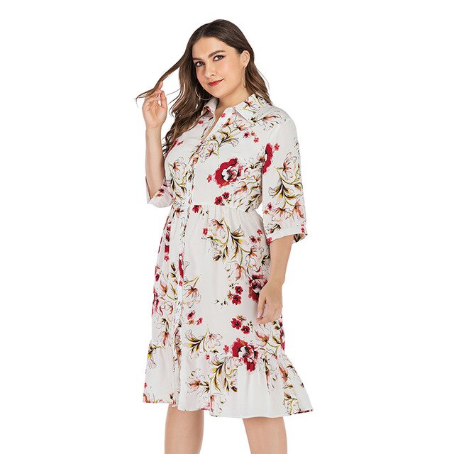 New 2020 summer plus size shirt dress for women