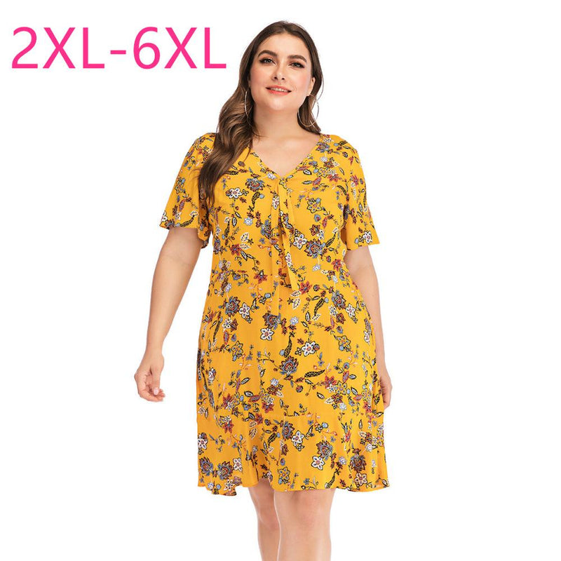 New 2020 summer plus size knee length dress