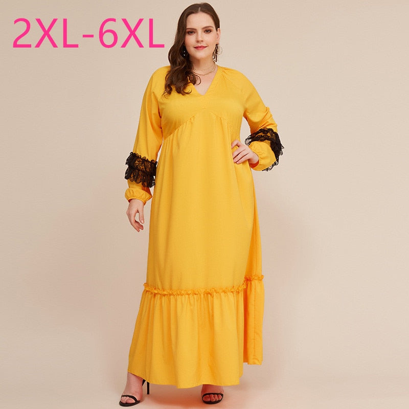 New 2020 spring autumn plus size long dress for women