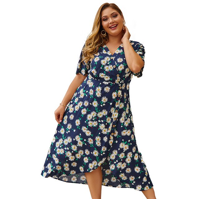 2020 new summer plus size long dress for women