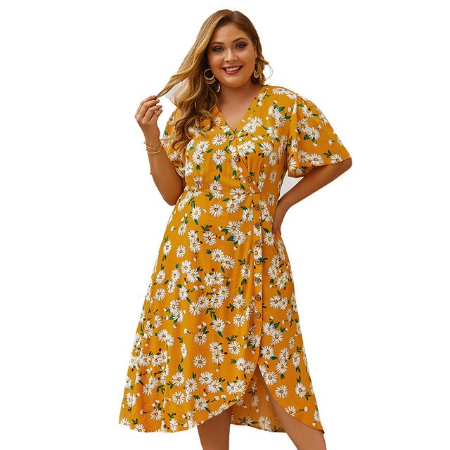 2020 new summer plus size long dress for women