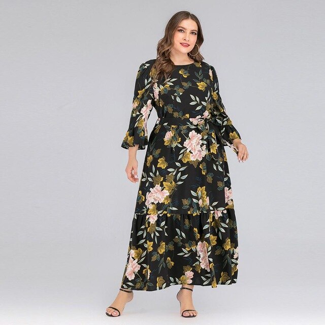 New ladies autumn winter plus size long dress for women