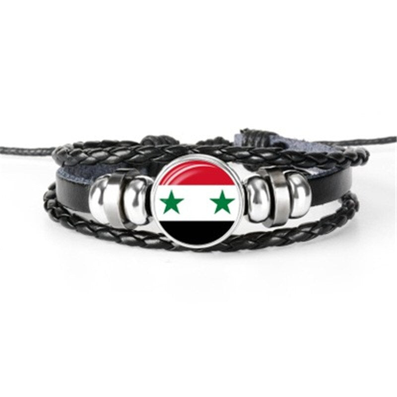 Hot sale flag bracelets for  Tonga hand-woven leather bracelet gift