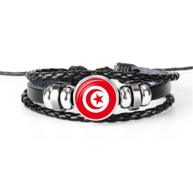 Hot sale flag bracelets for  Tonga hand-woven leather bracelet gift