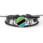 Hot sale flag bracelets for  Tonga hand-woven leather bracelet gift