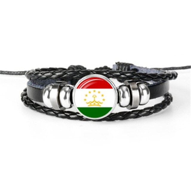 Hot sale flag bracelets for  Tonga hand-woven leather bracelet gift