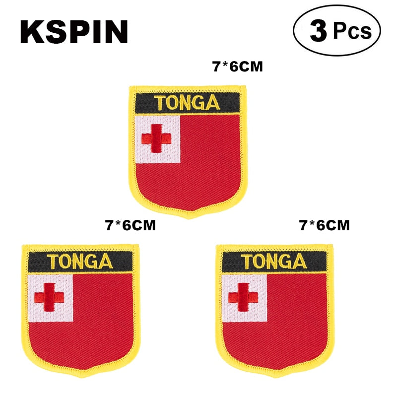 Tonga Shiled Shape flag patches national flag