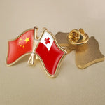 China and Tonga Friendship Flags Lapel Pins/Brooch/Badges